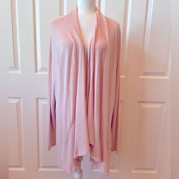 ROSE PETAL PINK OPEN CARDIGAN BY BOUTIQUE PLUS SIZE 3X NWT - Picture 1 of 6
